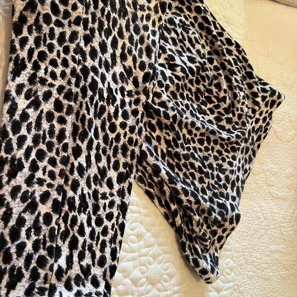 Animal print pants.